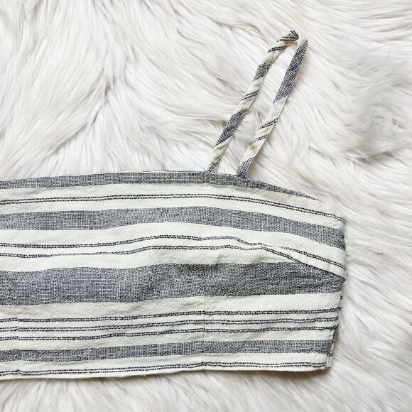 Forever 21 Striped Crop Top White and Blue Size Small - Picture 2 of 5